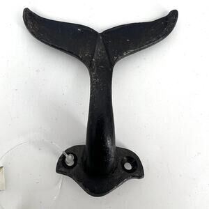 Cast Iron Whale Tail Sea Creatures Coat Hook Bathroom Hall Tree Towel Holder NEW